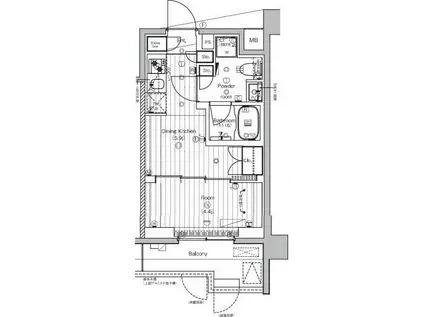 PREMIUM CUBE 王子神谷(1DK/1階)の間取り写真