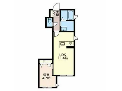 MASTTOWN東別院(1LDK/1階)の間取り写真