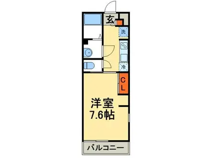 リブリリヴァージュ(1K/2階)の間取り写真