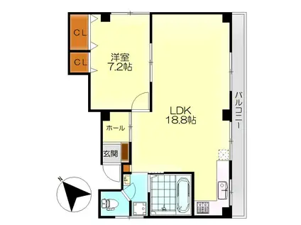 MISHIMAビル(1LDK/2階)の間取り写真
