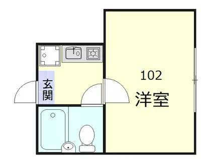 アーバンフラット要町(1K/1階)の間取り写真