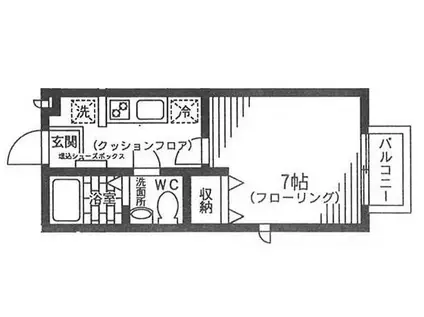 エスポワール(1K/1階)の間取り写真