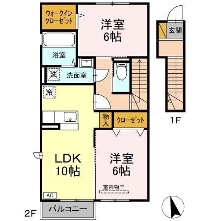 CEREJEIRAA(2LDK/2階)の間取り写真