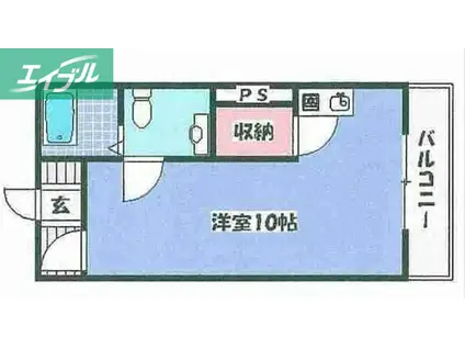 新野パークサイドコート(ワンルーム/1階)の間取り写真