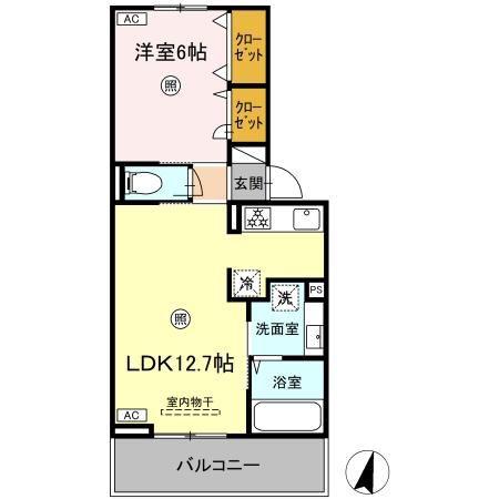 トリシアK(1LDK/3階)の間取り写真