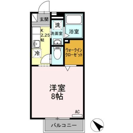 シティベルIYODA A(ワンルーム/1階)の間取り写真