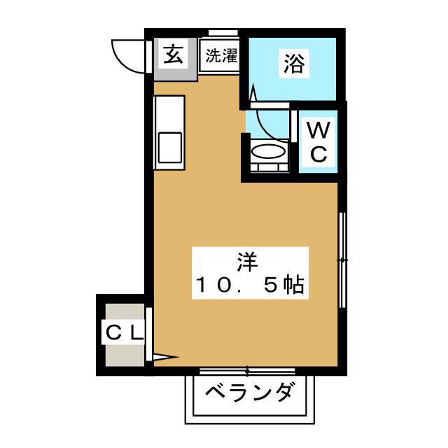 ガーデンヒルズ金沢八景(ワンルーム/1階)の間取り写真