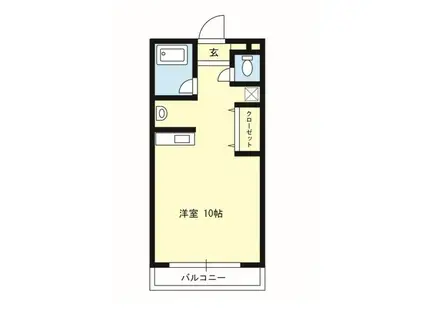 ハイエスト御領(1K/4階)の間取り写真