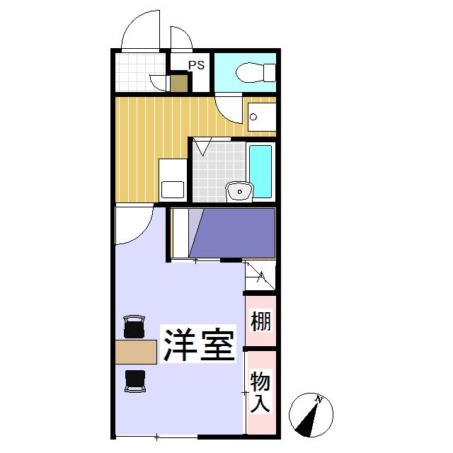 レオパレス平林(1K/2階)の間取り写真
