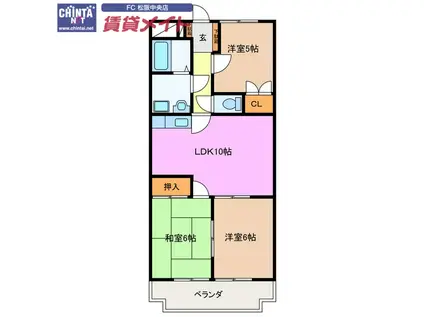 プランドール大塚(3LDK/2階)の間取り写真