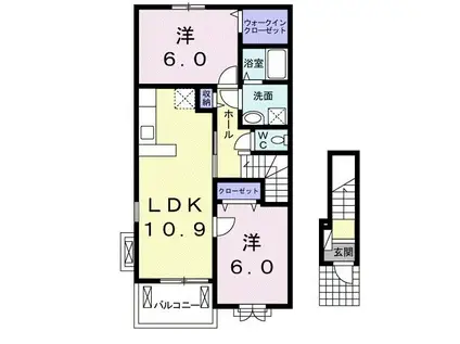 サン・ジェルメII(2LDK/2階)の間取り写真