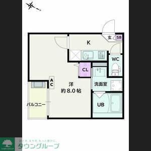JACK UNOKII(1K/3階)の間取り写真