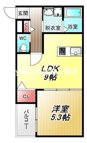 クレスト高安(1LDK/2階)の間取り写真