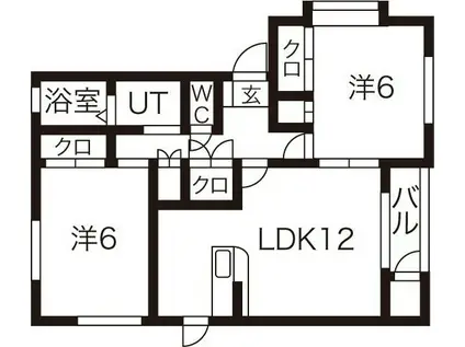 エスぺランスB(2LDK/1階)の間取り写真