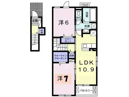 こんね・さくら B(2LDK/2階)の間取り写真