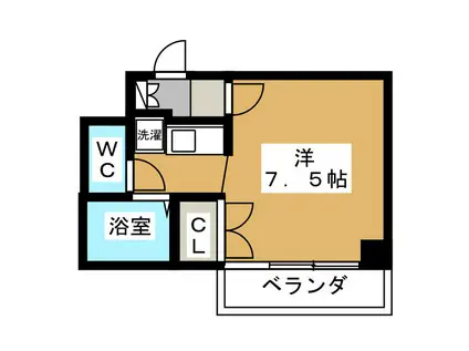 ホリホックイン安西(ワンルーム/5階)の間取り写真