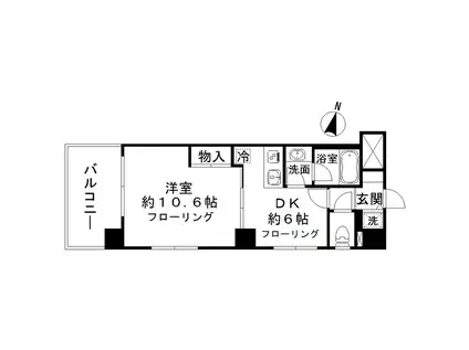 ジェラ恵比寿レジデンス(1DK/7階)の間取り写真