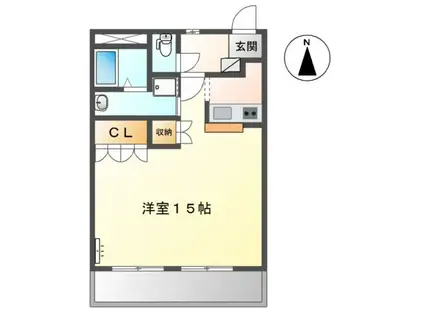 ドリームウィングA棟(1K/1階)の間取り写真