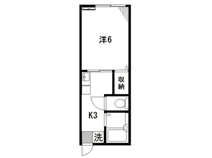 K.M.PLAZA(1K/2階)の間取り写真