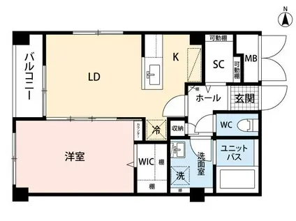 LALBA DI SECONDO(1LDK/3階)の間取り写真