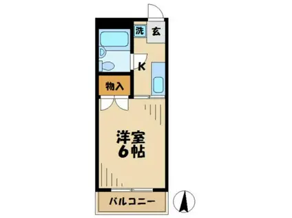 タニーハイツ(1K/3階)の間取り写真