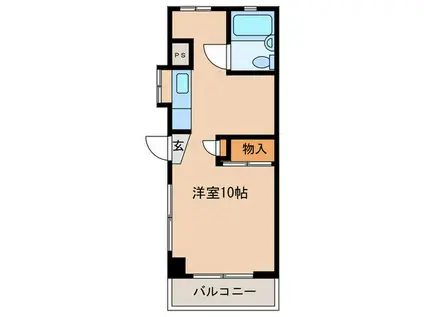 エスポワール聖(ワンルーム/1階)の間取り写真