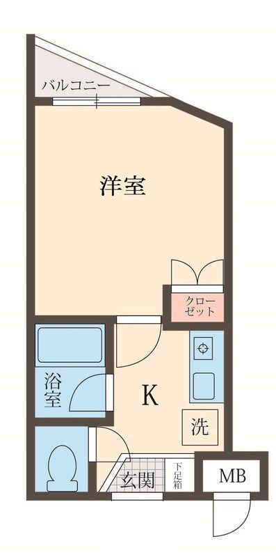 AZALEA恋ヶ窪(1K/1階)の間取り写真