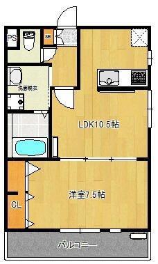 メゾン イグレック(1LDK/2階)の間取り写真