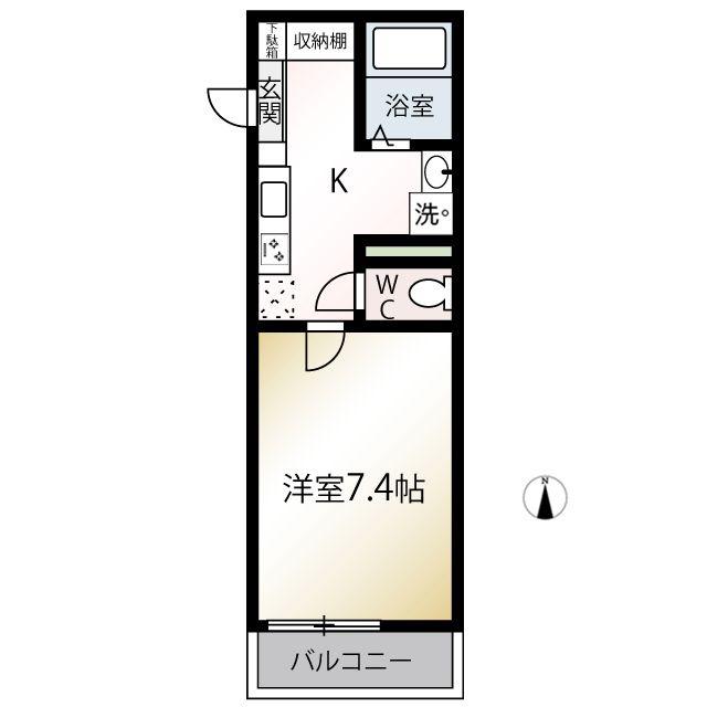 MQUARTO成増(1K/2階)の間取り写真
