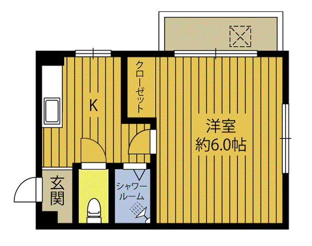 立花ビル(1K/2階)の間取り写真