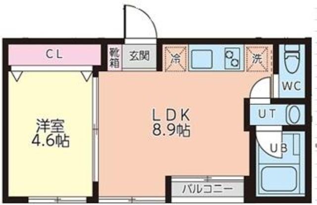 BASECAMP浜田山(1LDK/4階)の間取り写真