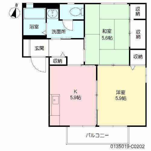バリュージュ雄希 C棟(2K/2階)の間取り写真