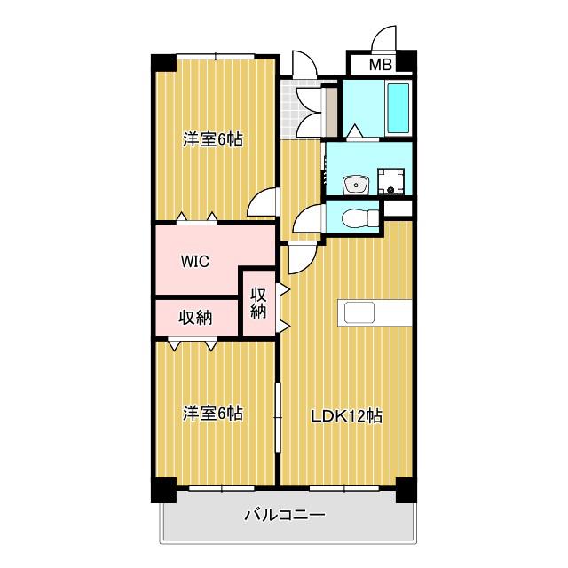 コントレイル(2LDK/3階)の間取り写真