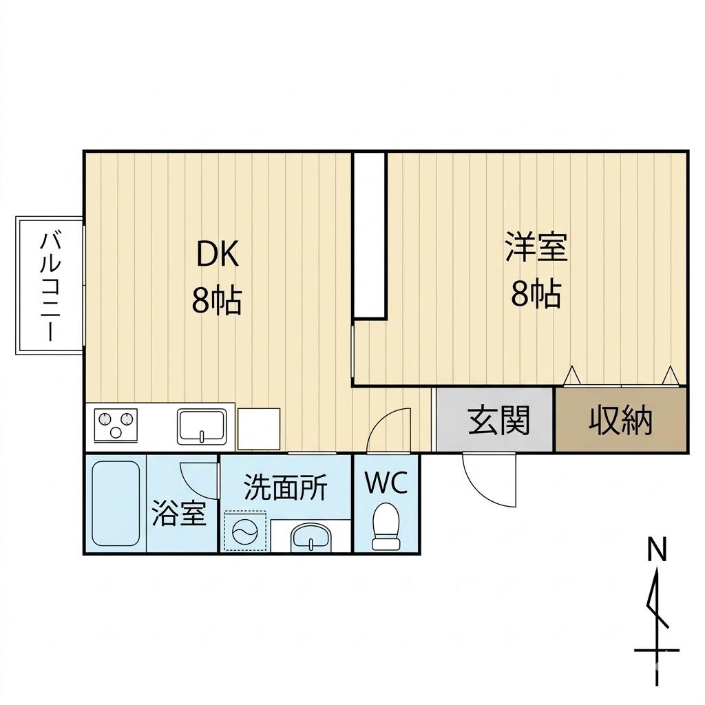 プチメゾン近内(1DK/2階)の間取り写真