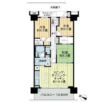 ローレルコート南浦和(3LDK/11階)の間取り写真