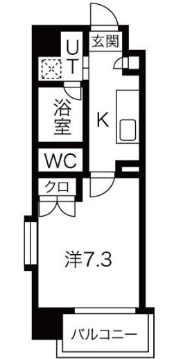アールズタワー宝が丘(1K/4階)の間取り写真