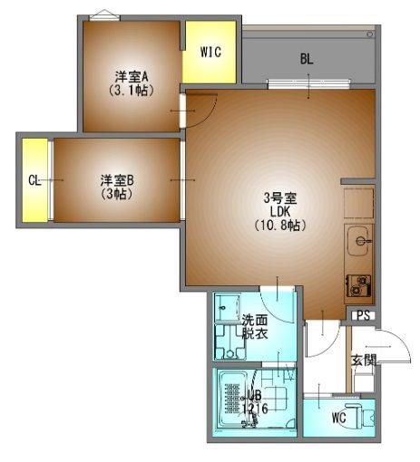 REGALEST中村日赤(2LDK/2階)の間取り写真