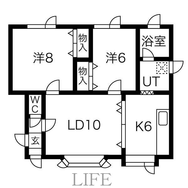ピースフル西岡(2LDK/2階)の間取り写真