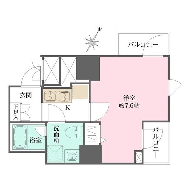 WHARF文京茗荷谷(1K/9階)の間取り写真