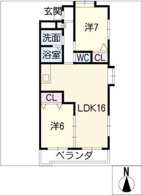 大森アーバンテラス(2LDK/4階)の間取り写真