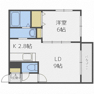 シュア・コート北13(1LDK/3階)の間取り写真