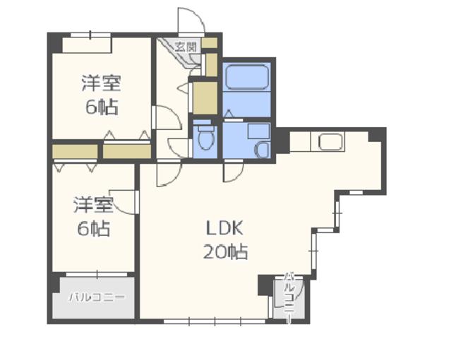 CONFORT-IK(2LDK/4階)の間取り写真