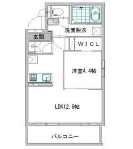 ラ・ヴァルール(1LDK/3階)の間取り写真
