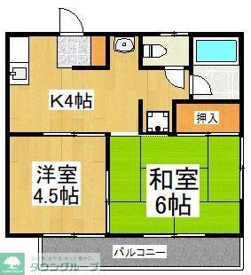 ベルカーサ アベ(2K/2階)の間取り写真