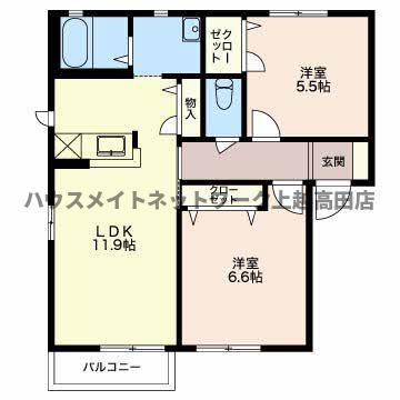 フォンテーヌ(2LDK/1階)の間取り写真