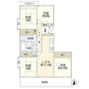 アーバンラフレ志賀13号棟(4LDK/1階)の間取り写真