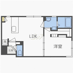 IIIXIII(1LDK/1階)の間取り写真