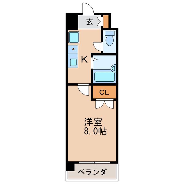 メゾンオランジェ渡辺(1K/6階)の間取り写真