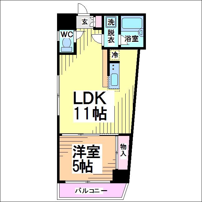 レンツェン松庵(1LDK/3階)の間取り写真