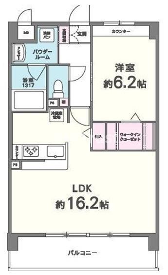 アヴァンタージュ(1LDK/1階)の間取り写真